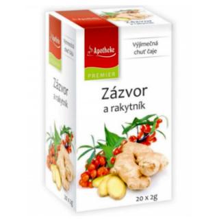 Apotheke PREMIER Zázvor a rakytník čaj 20x2g