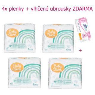 Baby Charm Super Dry Flex 4x vel. 4 (148ks) + Vlhčené ubrousky ZDARMA