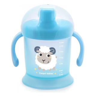 Canpol babies hrníček nevylévací Smiley Sheep modrá 200 ml