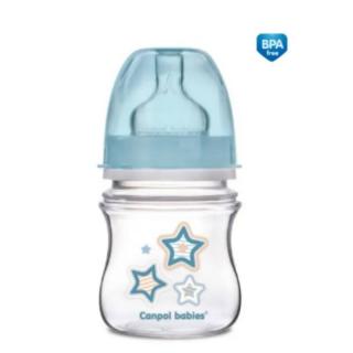 Canpol babies Láhev se širokým hrdlem NEWBORN BABY 120ml modrá