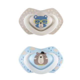 Canpol babies set symetrických silikonových dudlíků 0-6m BONJOUR PARIS modrý