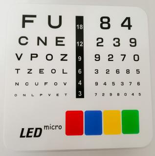 Optotyp Micro LED vzor: písmena/číslice