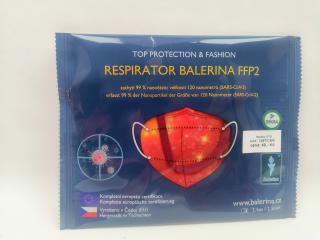 Respirátor nano FFP2 Balerina český barva: červený