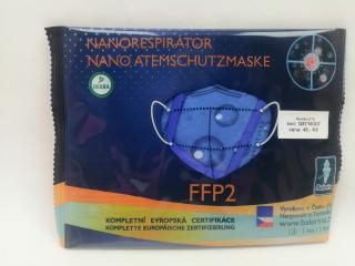 Respirátor nano FFP2 Balerina český barva: modrý bublinky