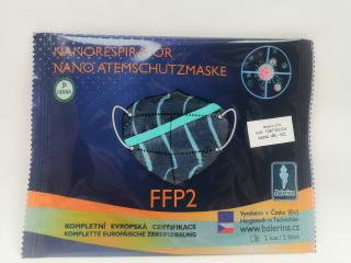 Respirátor nano FFP2 Balerina český barva: modrý pruhovaný