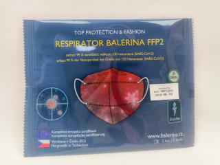 Respirátor nano FFP2 Balerina český barva: tmavě červený