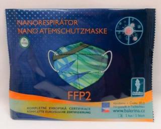 Respirátor nano FFP2 Balerina český barva: zelené listy