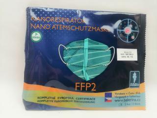 Respirátor nano FFP2 Balerina český barva: zelený pruhovaný