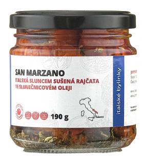 Nakládaná sušená rajčata ve slunečnicovém oleji s italským kořením Obsah: 190 g
