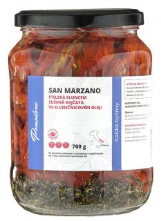 Nakládaná sušená rajčata ve slunečnicovém oleji s italským kořením Obsah: 700 g