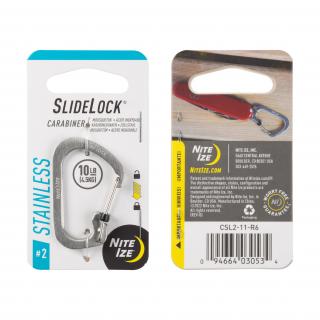 Nite Ize SlideLock Stainless Steel Ocelová karabina s pojistkou velikost / barva: #02 nerez