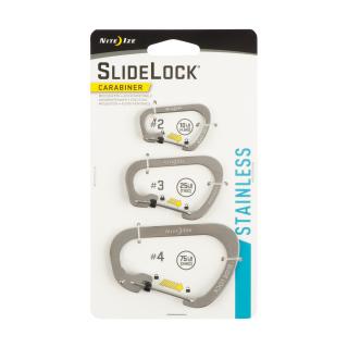 Nite Ize SlideLock Stainless Steel Ocelová karabina s pojistkou velikost / barva: COMBO 3 pack nerez