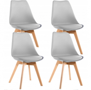 Jídelní židle JULIE světle šedé 4 ks - skandinávský styl