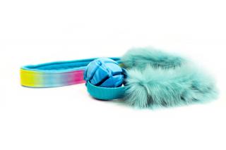 Hračka pro psy s balonkem a králičinou (více barev) Velikost vanilkového míčku: 5 cm