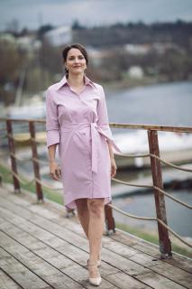 Košilové šaty Chamomilla pudrově růžové Barva: růžová, Materiál: bavlna, Velikost: 36