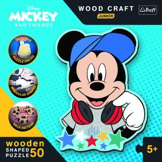 Dřevěné puzzle Mickey Mouse - Junior 50 dílků