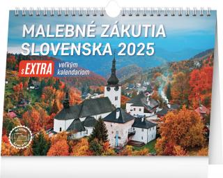 NOTIQUE Stolový kalendár Malebné zákutia Slovenska 2025 s extra veľkým kalendáriom, 30 x 21 cm