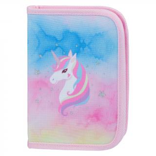 Školní penál klasik dvě chlopně Rainbow Unicorn