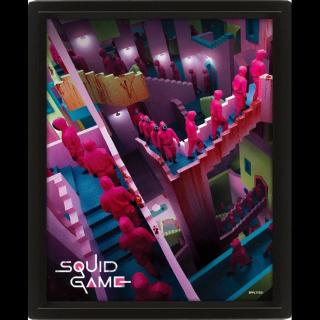 Zarámovaný 3D obraz Squid Game