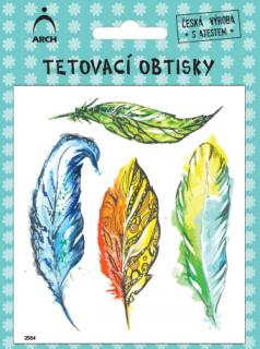 Dětské tetovací obtisky - pírka 02 11x13cm