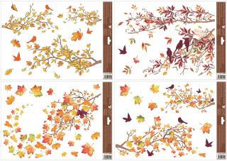 Okenní fólie podzimní větve 30x42 cm
