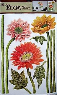 Pokojová samolepící dekorace GERBERA 50x35 cm