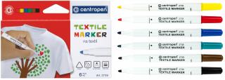 Značkovače (fixy) na textil Textile Marker 6 ks, CENTROPEN
