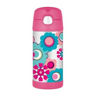 Thermos FUNtainer Dětská termoska s brčkem 355ml - květy