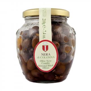 Černé nakládané olivy Marina Colonna (Olives Nero di Colonna) 210 g