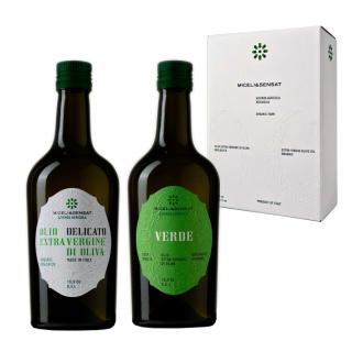 Dárkové balení BIO extra panenských olivových olejů MICELI & SENSAT 2 x 500 ml