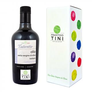 Dárkové balení extra panenského olivového oleje Frantoio Tini TINTORETTO 500 ml