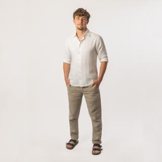 Pánské lněné kalhoty Evolution - NATURAL Velikost: L