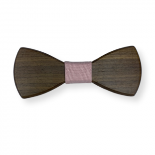 Dřevěný motýlek Bow Walnut Pink