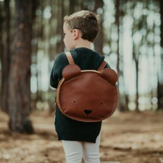 Donsje Velký kožený batoh Umi Bear  Donsje Umi Schoolbag