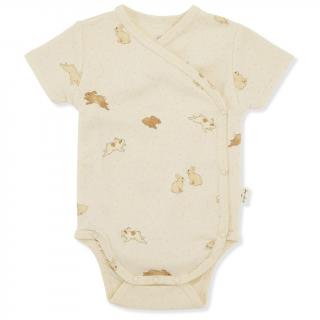 Konges Sløjd Zavinovací body s krátkým rukávem Petit Lapin  Konges Sløjd Classic Newborn SS Body Velikost: 3 měsíce