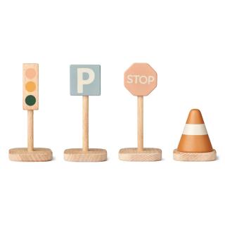 Liewood Dřevěné značky a semafor  Liewood Village Traffic Signs 4-pack