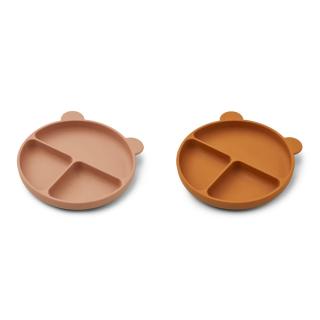 Liewood Silikonové dělené talířky Merrick Dark Rose/Mustard  Liewood Merrick Divider Plate 2-pack