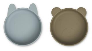 Liewood Silikonové mističky Vanessa 2 ks Blue Fog/Khaki  Liewood Vanessa Bowl 2-pack