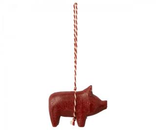 Maileg Dřevěná ozdoba Prasátko  Maileg Wooden ornament, Pig Red