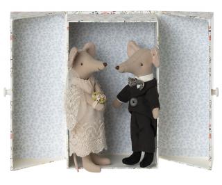 Maileg Svatební myšky v krabičce ženich a nevěsta  Maileg Wedding Mice Couple in Box