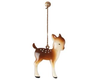 Maileg Vánoční kovová ozdoba Bambi malý Vzor: Světlý s puntíky