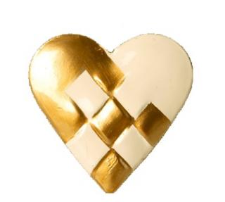 Maileg Vánoční kovová ozdoba Srdce spletené Vzor: Zlatá