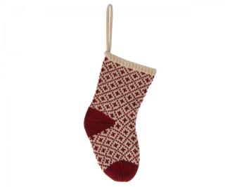 Maileg Vánoční pletená punčoška 16 cm Red  Maileg Christmas stocking - Red