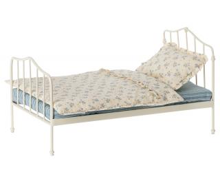 Maileg Vintage postýlka Mini modrá  Maileg Miniature Bed Mini, Blue