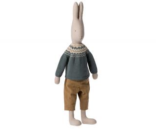 Maileg Zajíc v zimním svetru, Size 5  Maileg Rabbit Size 5, Pants and Knitted Sweater