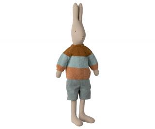 Maileg Zajíc ve svetru s pruhy, Size 5  Maileg Rabbit size 5, Classic - Sweater and shorts