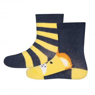 Dětské ponožky Lev (2 páry) žlutomodré Velikost: EU 16-17