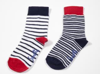 Dětské ponožky pruhované trikolóra (2 páry) Velikost: EU 18-19