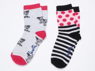 Dětské ponožky Puntíky a Proužky růžové (2ks) Velikost: EU 31-34