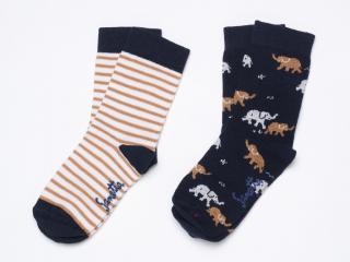 Dětské ponožky Sloni (2 páry) tmavomodré Velikost: EU 16-17